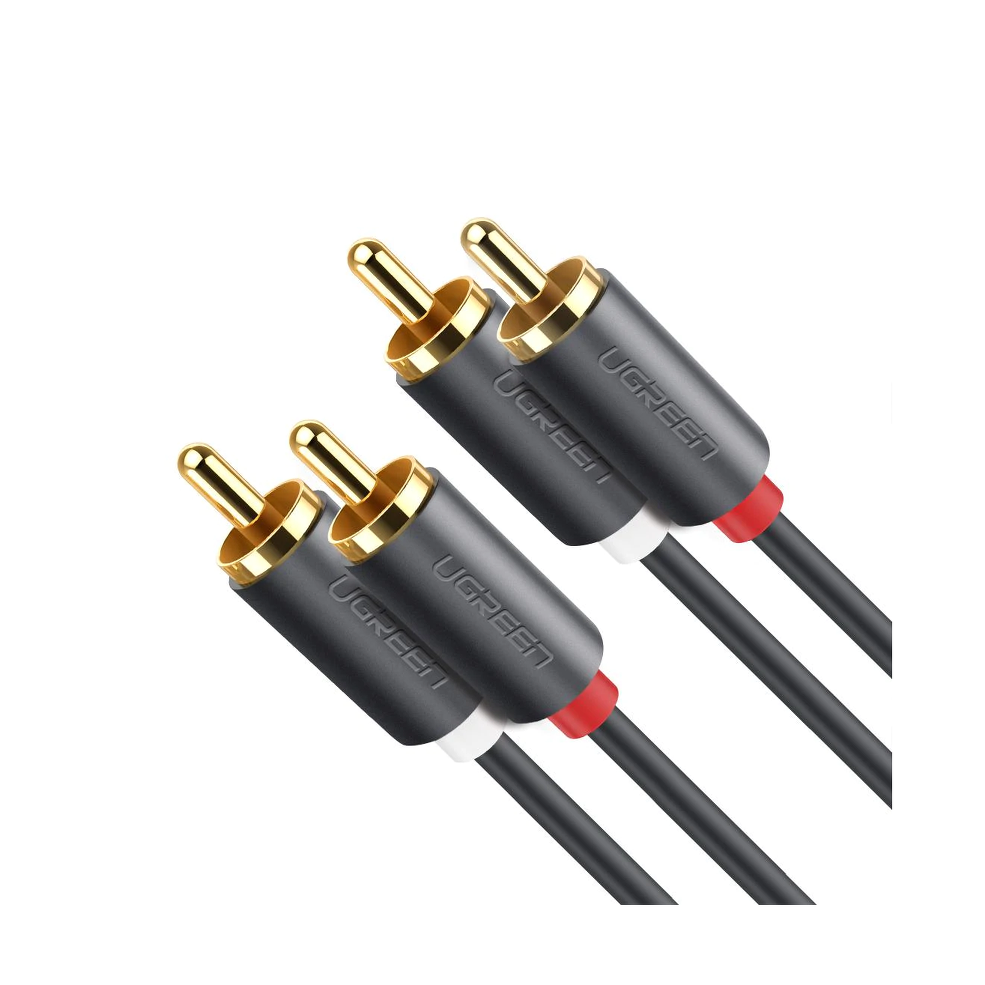 Cable de Audio 2 RCA Macho a 2 RCA Macho / 5 Metros / Color Negro / Alta Calidad / Anillos de goma para asegurar un agarre firme al instalar o quitar el cable Cable de Audio 2 RCA Macho a 2 RCA Macho / 5 Metros / Color Negro / Alta Calidad / Anillos de goma para asegurar un agarre firme al instalar o quitar el cable